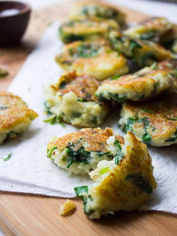 potato and spinach cakes