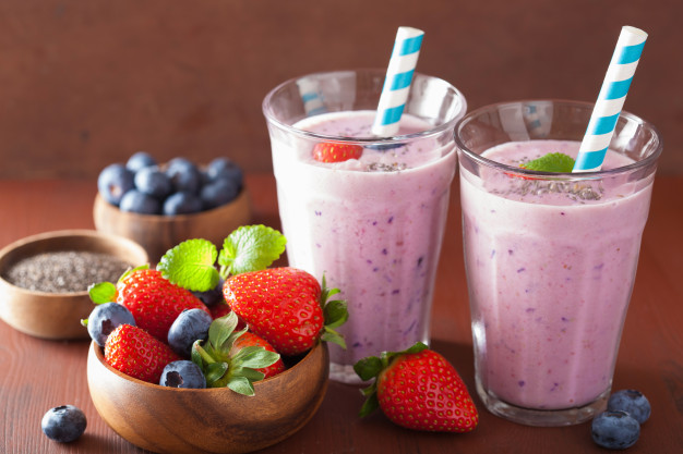 Soy Milk-Strawberry Protein Shake
